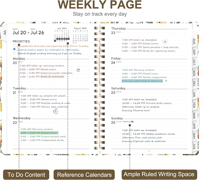 Planner 2026-2027, Weekly and Monthly Academic Planner, July 2026 - Image 2