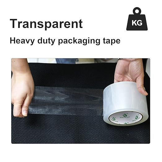 BOMEI PACK 3 inch Wide Heavy Duty Packing Tape, 2.4 Mil 3.0 Inch x 60 Yards, 12 Refills Rolls Clear Box Tape for Moving, Shipping, Mailing and Packaging-DeskLoop Office