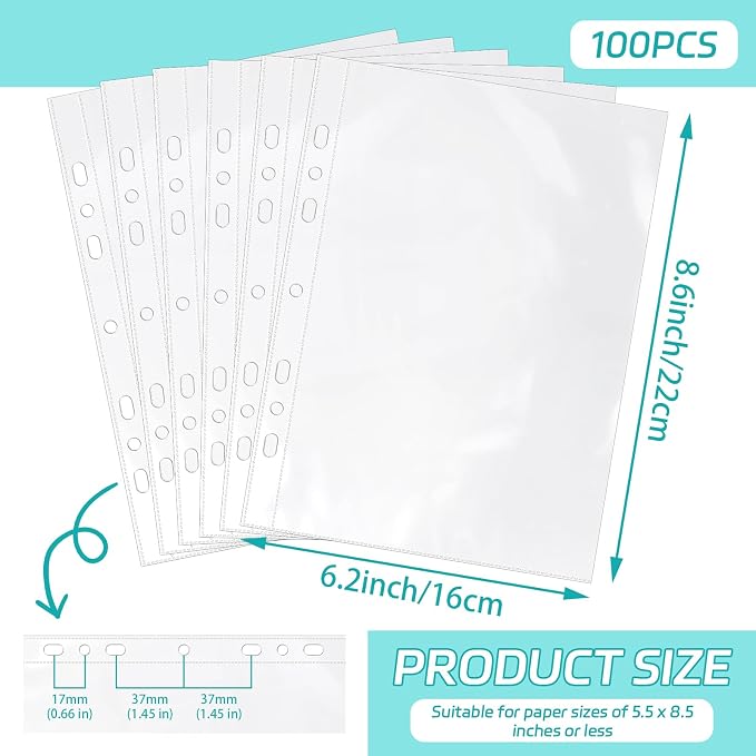 VOKOY 100 Pack 5.5x8.5 Inch Sheet Protectors - Image 2