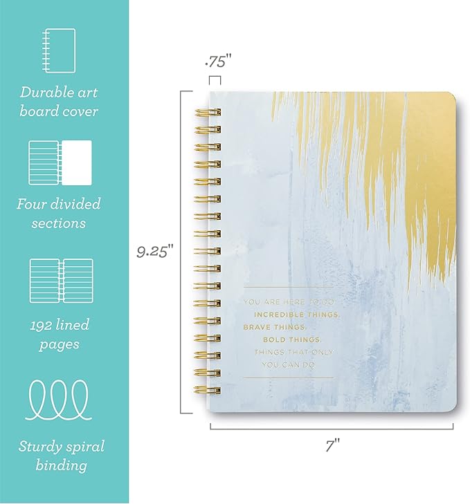 Compendium Spiral Notebook - You are here to do incredible things… — A Designer Spiral Notebook with 192 Lined Pages, College Ruled, 7.0”W x 9.25”H-DeskLoop Office