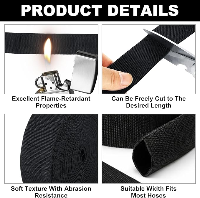ASelected 26.2ft Hydraulic Hose Protector Sleeve，Polyester Chain Cover Sleeve - Image 3