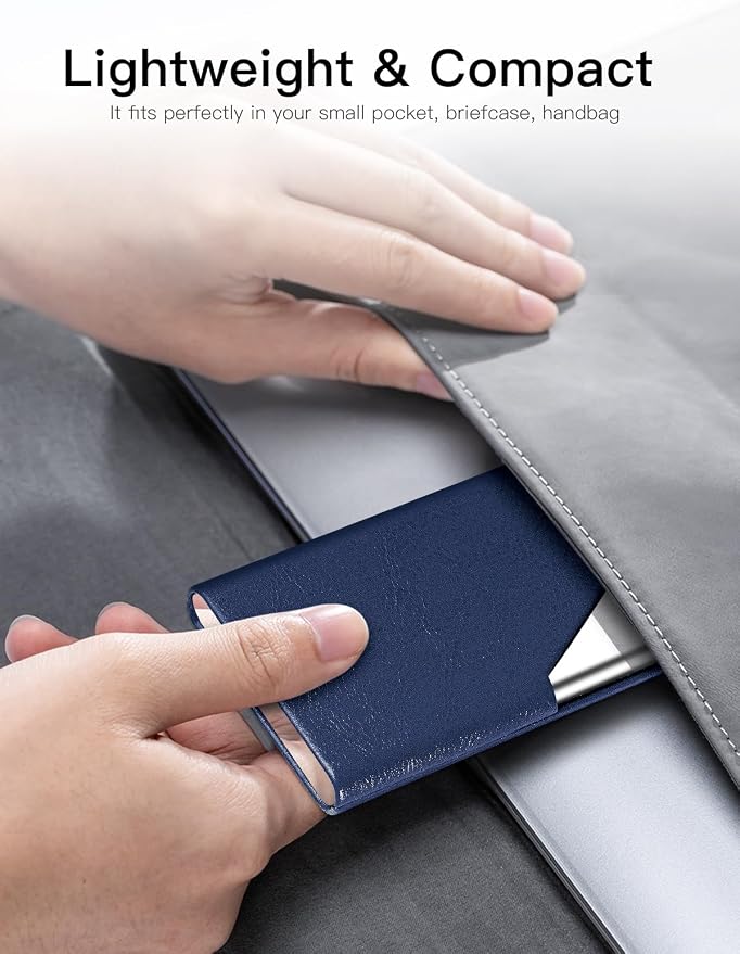 Padike Business Card Holder, Leather Business Card Case Pocket Card Holders - Image 6