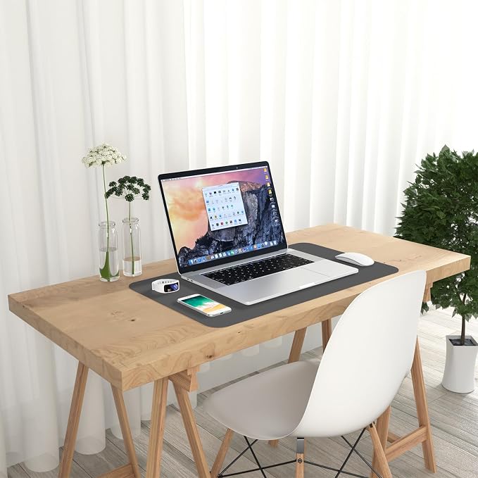 Hsurbtra Desk Pad, 23.6" x 13.8" PU Leather Desk Mat, M Extended Mouse Pad - Image 7