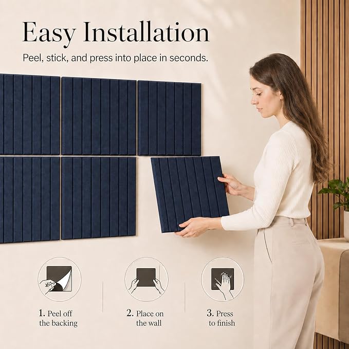 Stripe Felt Bulletin Board Tiles, Cork Board Alternative 48 x 36 in | 0.35 in - Image 4