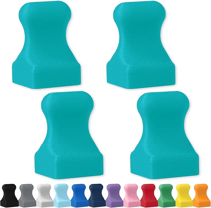 Glassboard Studio MiniBar Magnet - Strong Neodymium Rare Earth Magnets for Fridge, Whiteboard, Locker & Magnetic Glassboards - Crafting & Office Use - Strong Fridge Magnets (Seaside Teal Pawn, 4)-DeskLoop Office