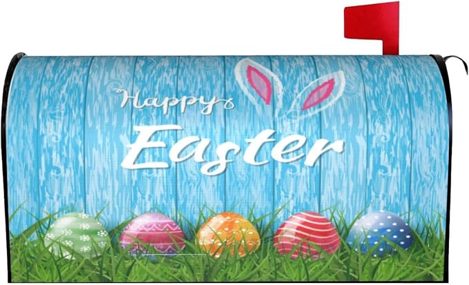 Ouqiuwa Easter Bunny Welcome Magnetic Mailbox Cover by Ouqiuwa