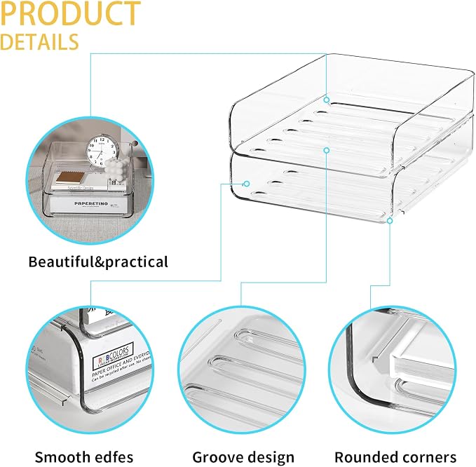 FANXIYQ 2-Tier Acrylic Paper Tray Organizer - Image 3