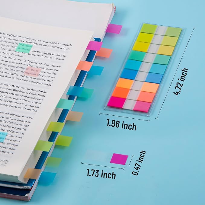 Golcellia Sticky Notes Tabs 900 Pieces Transparent Sticky Tabs, 0.47 Inch Book - Image 2