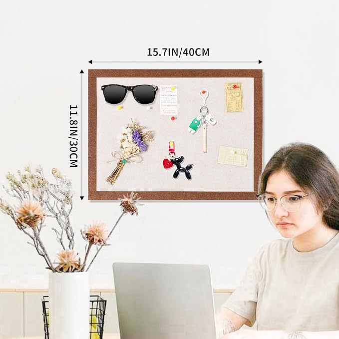 Felt Bulletin Board, 15.7''X 11.8'' corkboard Pin Board - Image 5