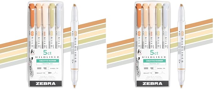 Zebra Pen Mildliner Double-Ended Highlighter Set, Broad and Fine Point Tips by ZebraPen