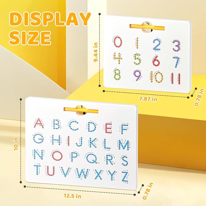 GAMENOTE Double Sided Magnetic Letter & Number Board Set - Image 8