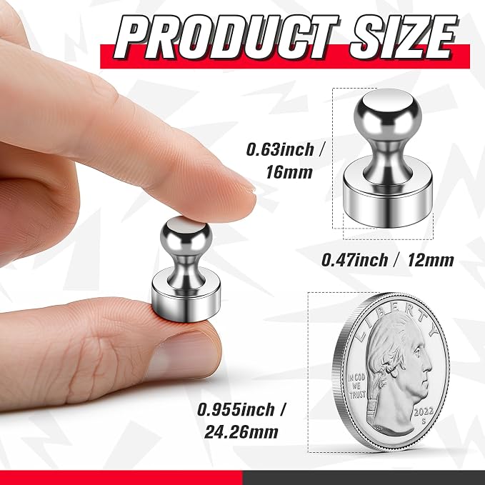 FINDMAG Fridge Magnet, Powerful Small Silver Refrigerator Magnets, Cute - Image 2