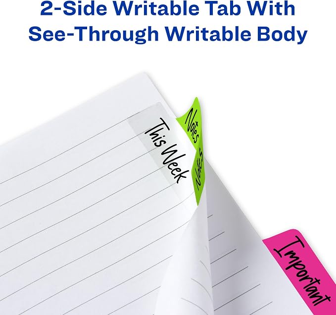 Avery Margin Ultra Tabs, 2.5" x 1", 2-Side Writable, 24 Repositionable Page Tabs - Image 5