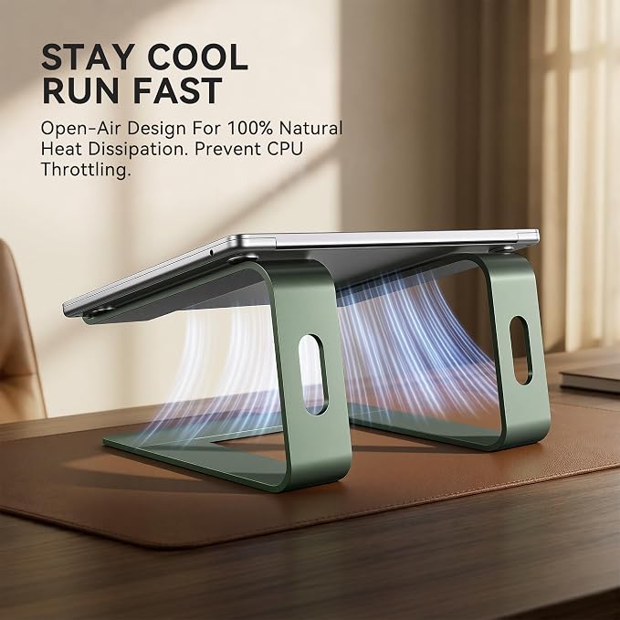 SOUNDANCE Laptop Stand, Aluminum Computer Riser, Ergonomic Laptops Elevator - Image 2