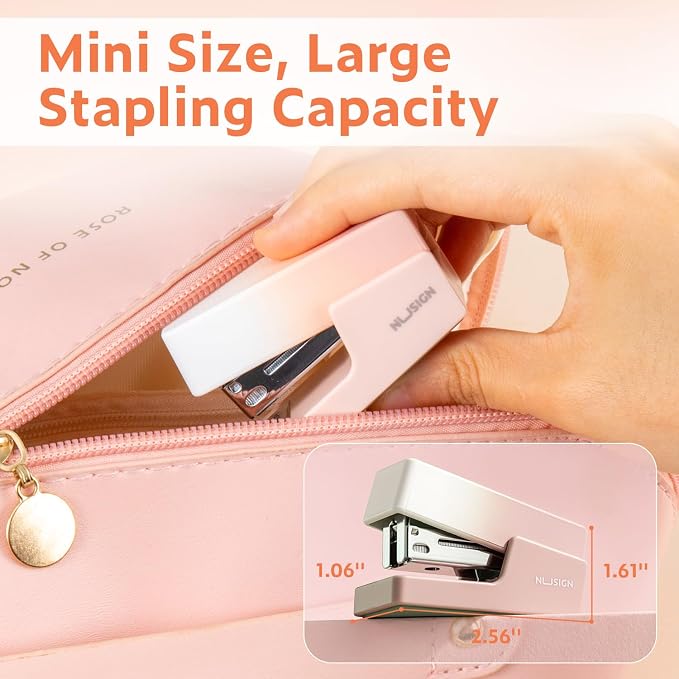 NUSIGN Mini Stapler with 830 Staples, Small Cute Desk Staplers, 25 Sheet - Image 7