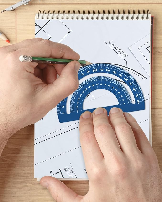 Honagu Triangular Ruler Set, 4 Pieces Aluminum Alloy Ruler, Metal Drafting Ruler - Image 4