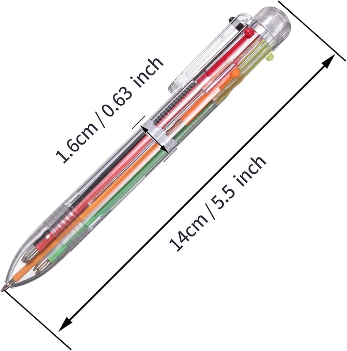 favide 12 Pack 0.5mm 6-in-1 Multicolor Ballpoint Pen, 6-Color Retractable - Image 2