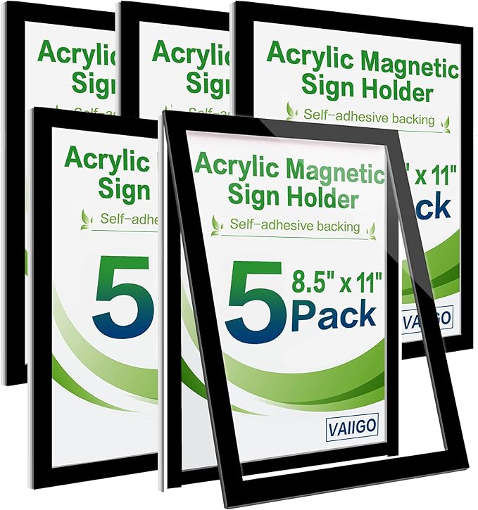 Acrylic Sign Holder 8.5x11 Wall Mount by VAIIGO
