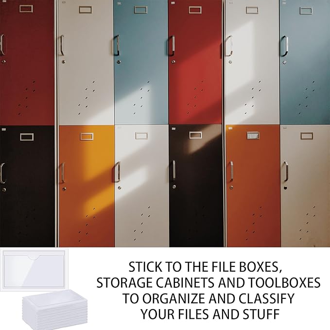 Self-Adhesive Label Holder, Waterproof Clear Adhesive Label Pockets, 2.3x3.7'' - Image 4