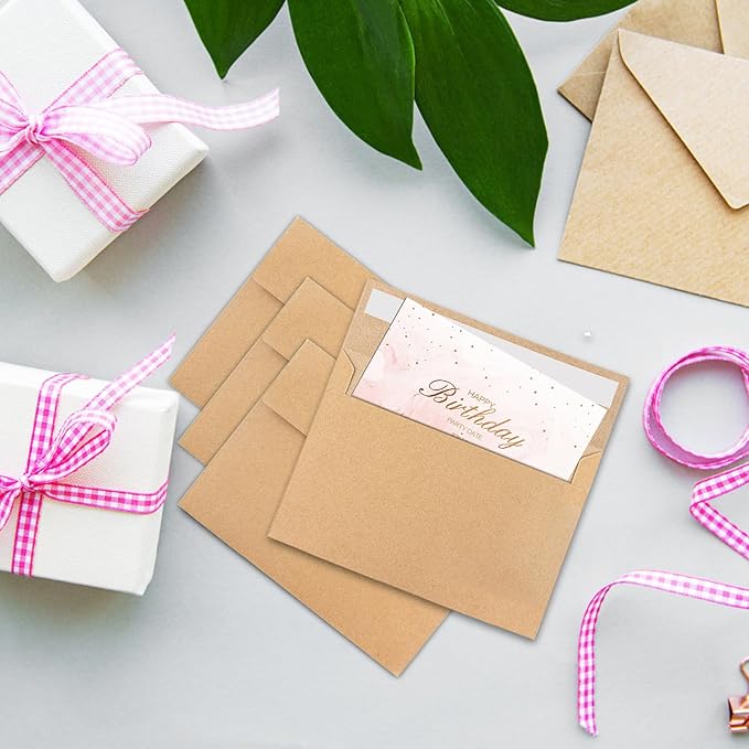 50Packs A4 Kraft Envelopes 4x 6 Inch Card Envelopes, Self Seal - Image 4