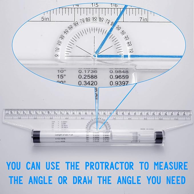 Frienda 2 Pieces Plastic Measuring Rolling Ruler Drawing Parallel - Image 4