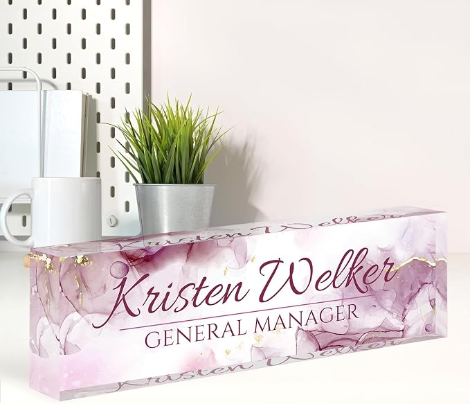 Name Plate for Desk, Desk Name Plate Personalized, Office Decor for Women Men by Spricoz
