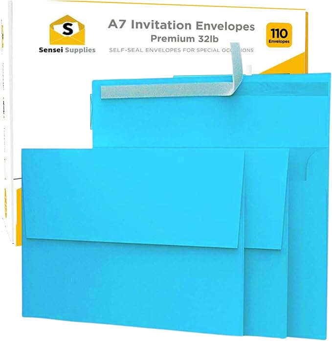 110 5x7 Deep Sky Blue Invitation Envelopes by SenseiSupplies