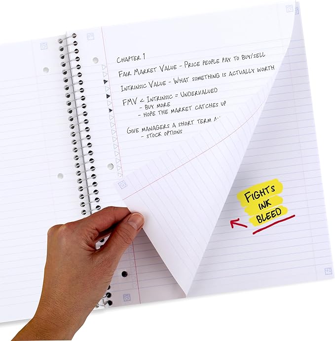 Five Star Spiral Notebook + Study App, 1 Subject, College Ruled Paper, 8-1/2" x 11", 80 Sheets, Fights Ink Bleed, Water Resistant Cover, Soft Petals Blue (820441F-ECM)