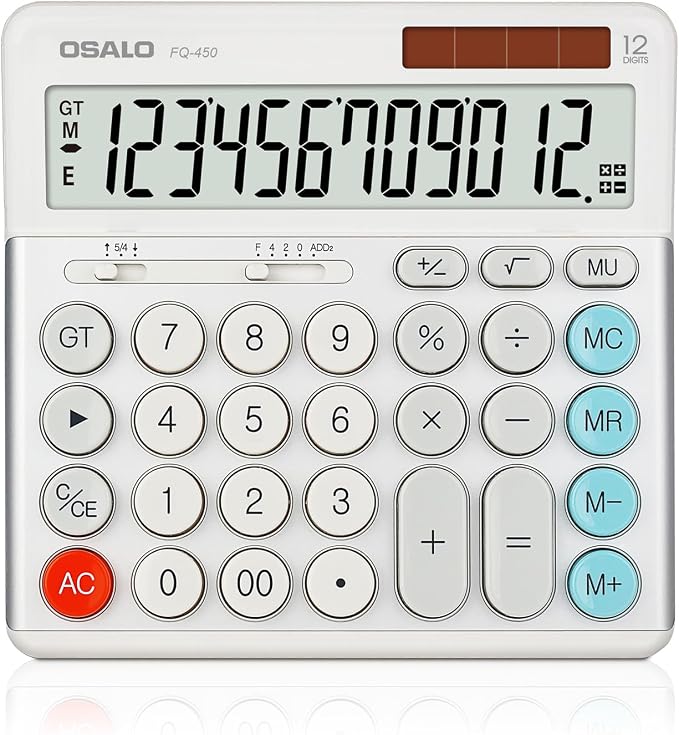 OSALO Desktop Calculator Extra Large Display 12-Digit Big Buttons Accounting by OSALOWelcomesYou