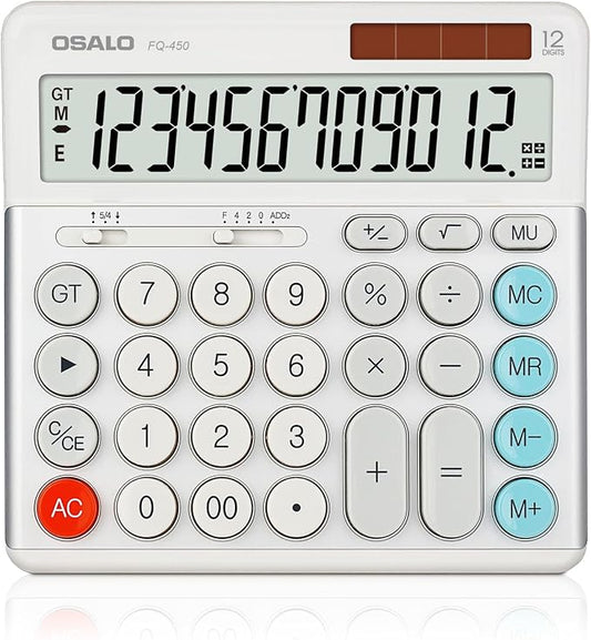 OSALO Desktop Calculator Extra Large Display 12-Digit Big Buttons Accounting by OSALOWelcomesYou
