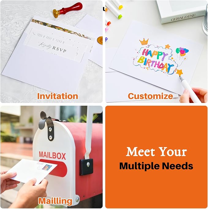 50 Packs 5x7 Envelopes, A7 White 5x7 Envelopes - Image 7