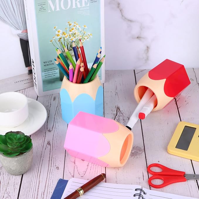 6pcs Pencil Shaped Pen Holders, Cute Desktop Pen Cup & Makeup Brush Container - Image 4
