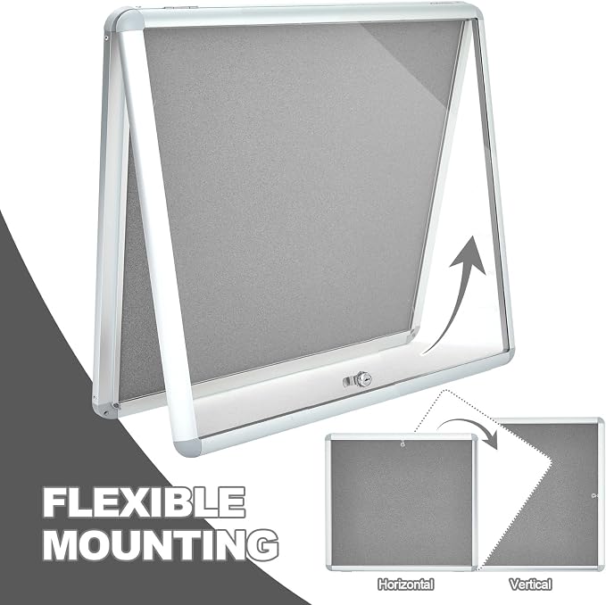 Geetery 26 x 28 Inch Enclosed Fabric Bulletin Board Tamperproof Lockable - Image 4