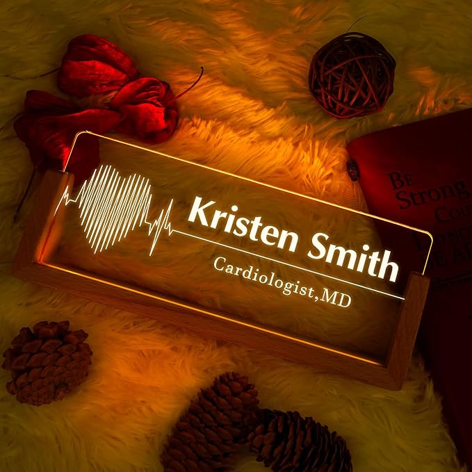 Custom Name Plate for Desk, Personalized Light Up Acrylic Desk Name Plate - Image 2