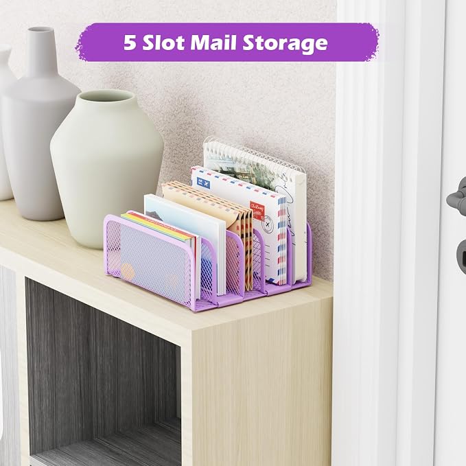 Mail Organizer Countertop, Metal File Holder - Image 5