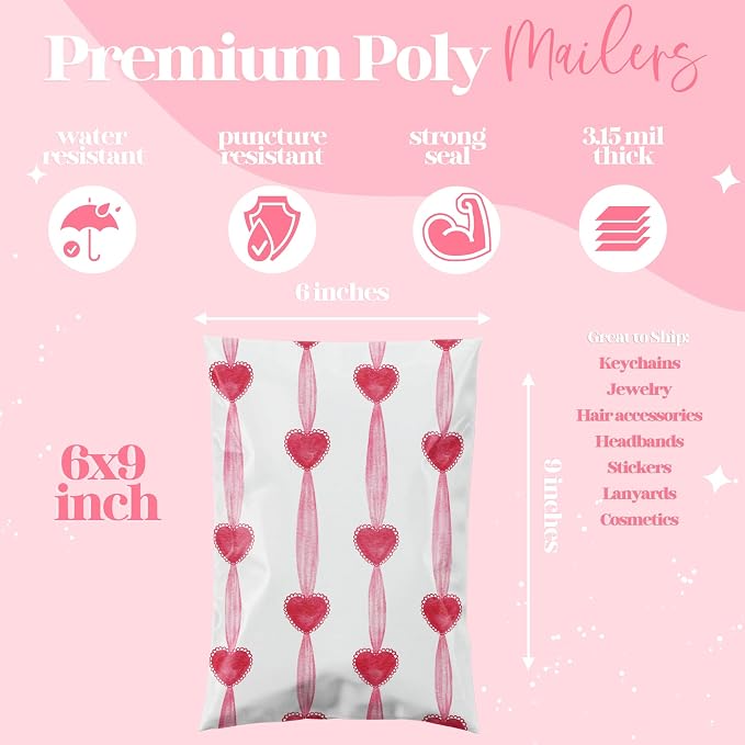 Pretty Package Store 6x9 Designer Poly Mailer 100 Pack Heavy Duty Waterproof - Image 2