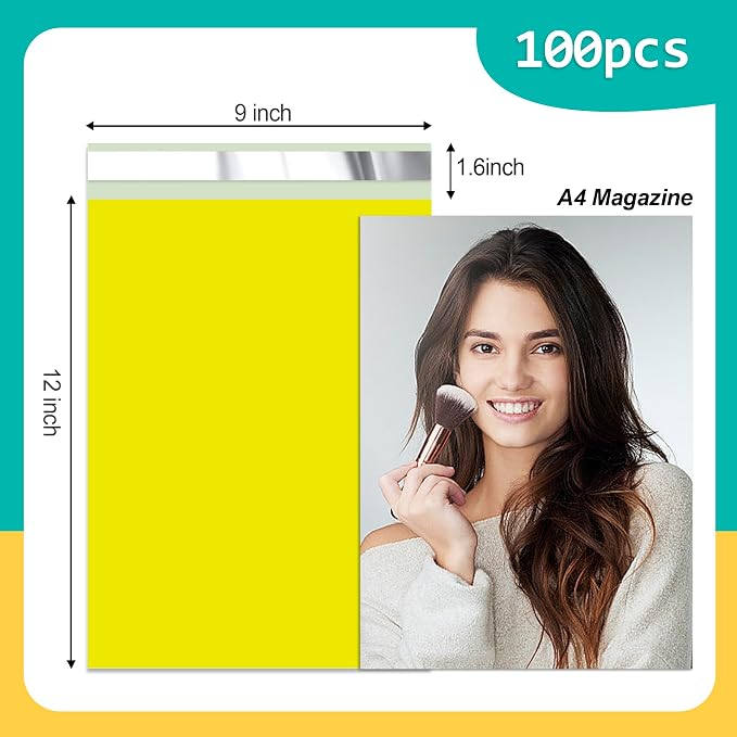 Poly Mailers 9x12 Inch 100 Pcs, Tear Resistant and Waterproof Mailing Envelopes - Image 2
