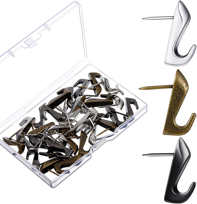 Hotop 30 Pcs Push Pins Picture Hooks 20 Lbs Thumbtacks by HOTOP