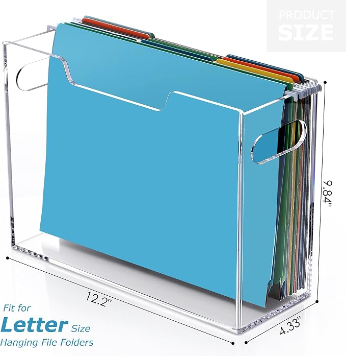 Clear Acrylic Hanging File Organizer Box - Image 2