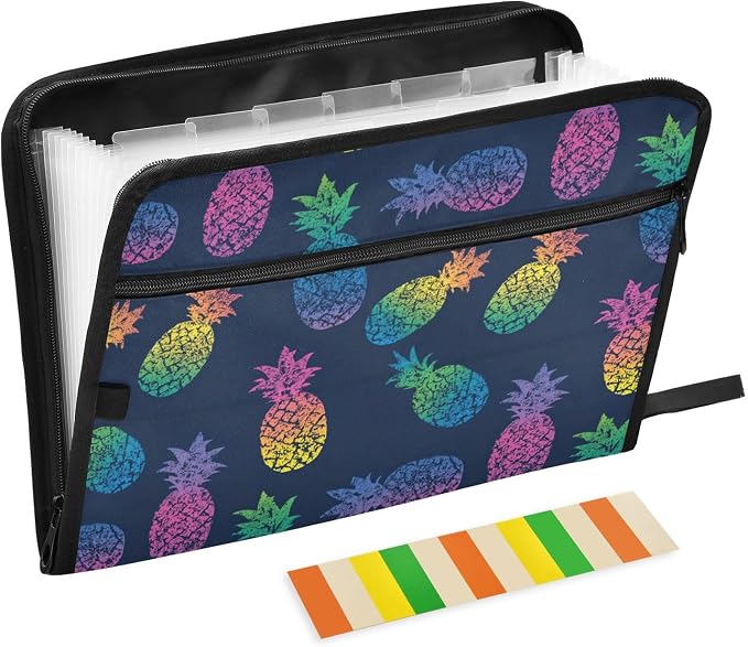 Iridescent Pineapple Accordion File Organizer Expanding Document Folder by Unknown