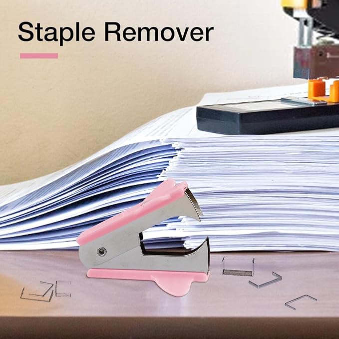 Pink Staple Remover, Staple Puller Tool, Modern Plastic Office School Supplies - Image 7