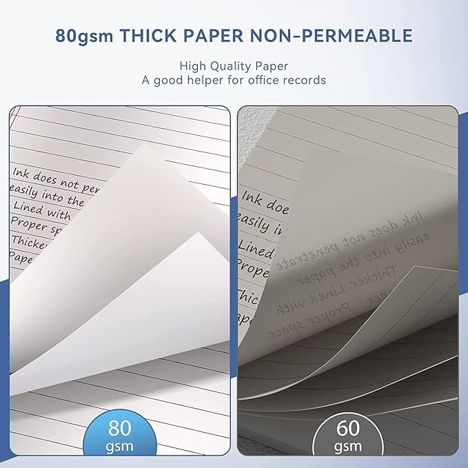 5" x 8" Note Pads 6 Pack of Legal Pads 30 Sheets Notepad College Ruled Small Writing Pads Perforated Pages Paper Pads 80GSM Heavyweight Paper Note Pads for Home, Office, or School-DeskLoop Office