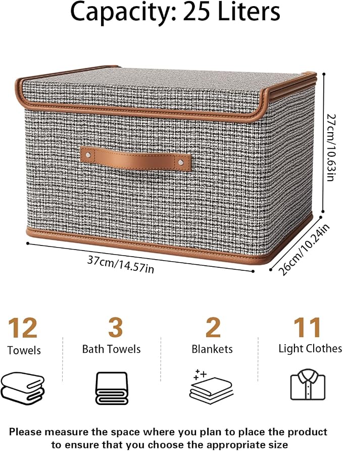 Tuza 2 Pack Storage Bins with Lids, Collapsible Closet Organizer Container - Image 2
