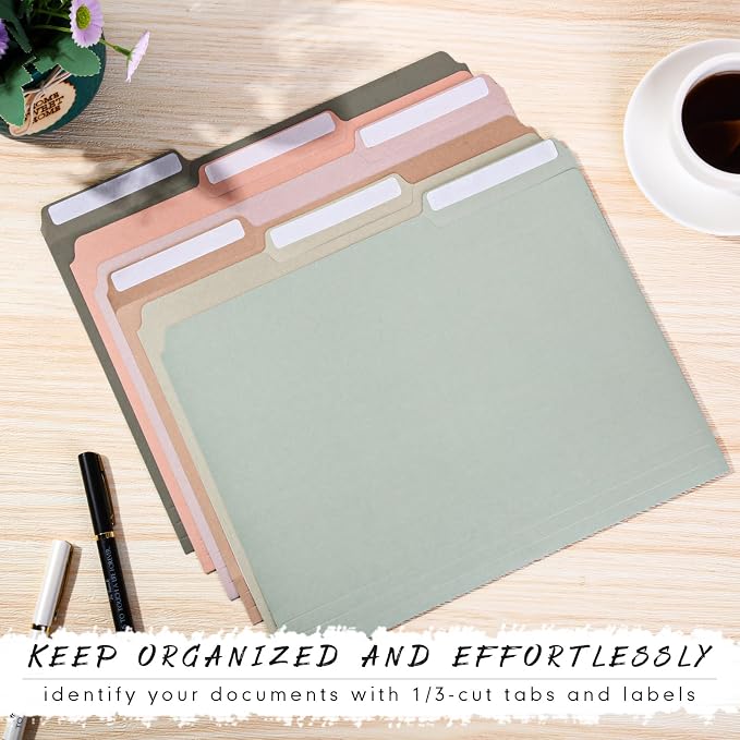 24 Pcs File Folders 9.5x11.6 Inch Manilla Folders Letter Size - Image 5