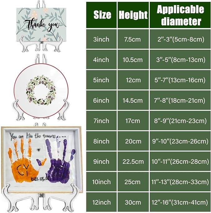 LonlyEagle 6 Pack 8 Inch Clear Plastic Easels or Stand/Plate Holders to Display - Image 2