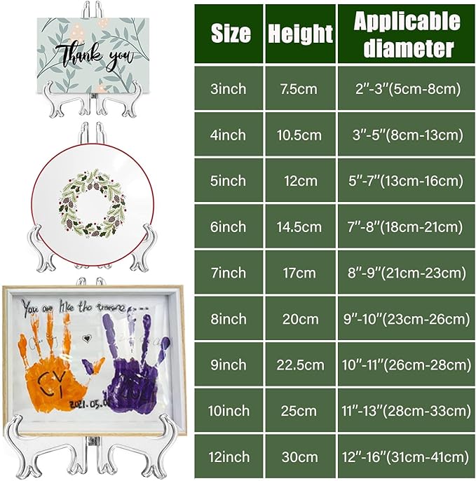 LonlyEagle 12 Pack 3 Inch Clear Plastic Easels or Stand/Plate Holders to - Image 2