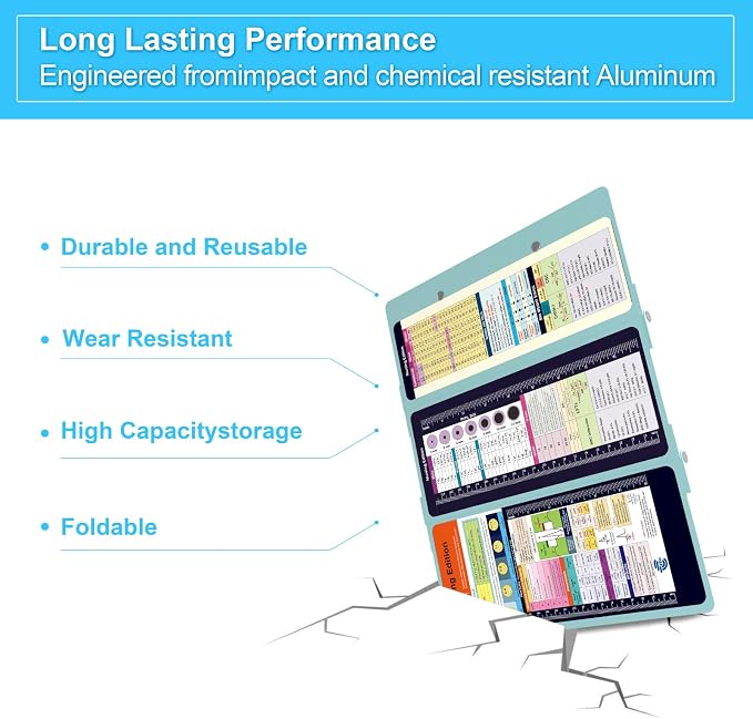 Nursing Clipboard Foldable Pocket Size-Nursing Edition Cheat Sheets Aluminum 3 - Image 7