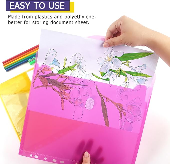 Tamaki 6 Pack Binder Pocket Folders, Letter Size, 11 Holes, Colorful | Binder - Image 5