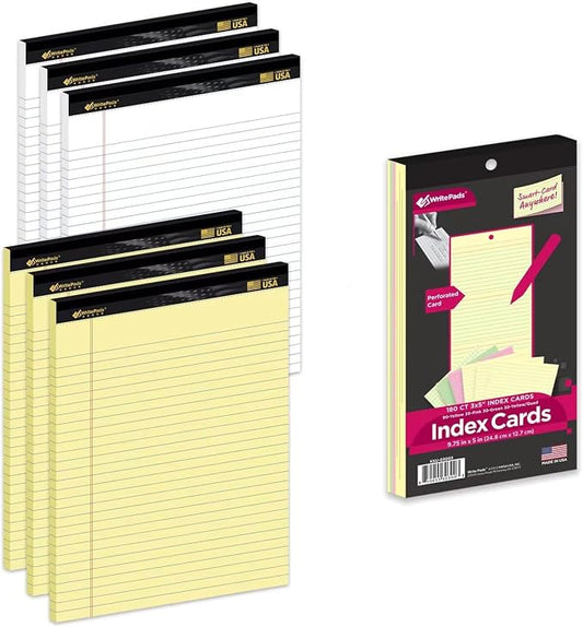KAISA 20LB Legal Pads 8.5 x 11 6 Note pads Wide Ruled Pads 8-1/2"x11-3/4 Heavy by KAISA