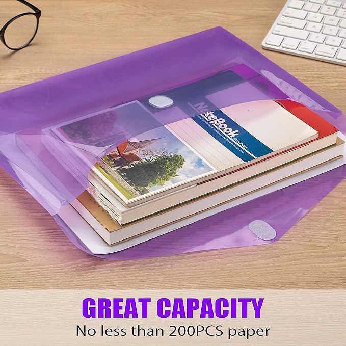 Sooez 12 Pack Plastic Envelopes File Folders, Plastic Folders - Image 6